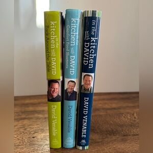 Set of 3 QVC David Venable In The Kitchen with David hardback cookbooks